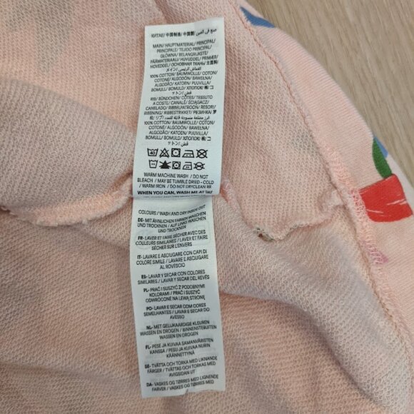 Mini Boden Cosy Sweatshirt Dress Girls Sz 6-7 Tulip Flower Print Pockets Pink - Picture 8 of 8